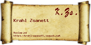 Krahl Zsanett névjegykártya
